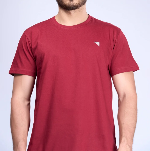 Ramraj Mens 100% Cotton Maroon Half Sleeves Expert Tee - ET6