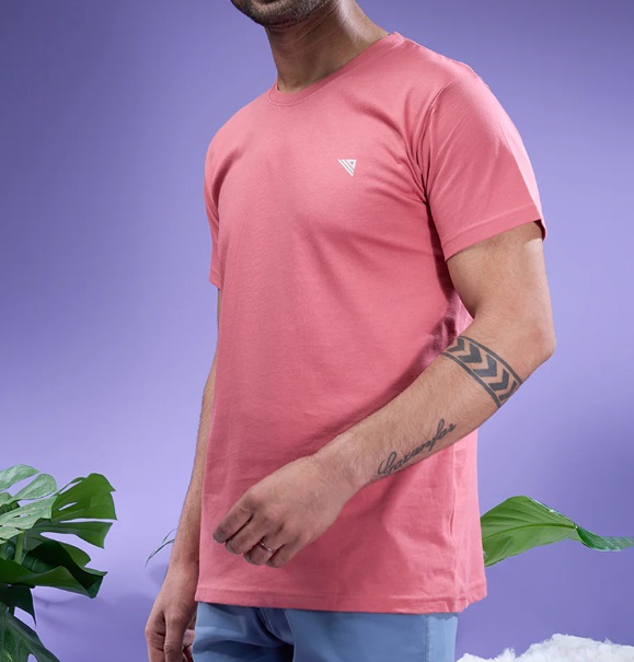 Ramraj Mens 100% Cotton Peach Half Sleeves Expert Tee