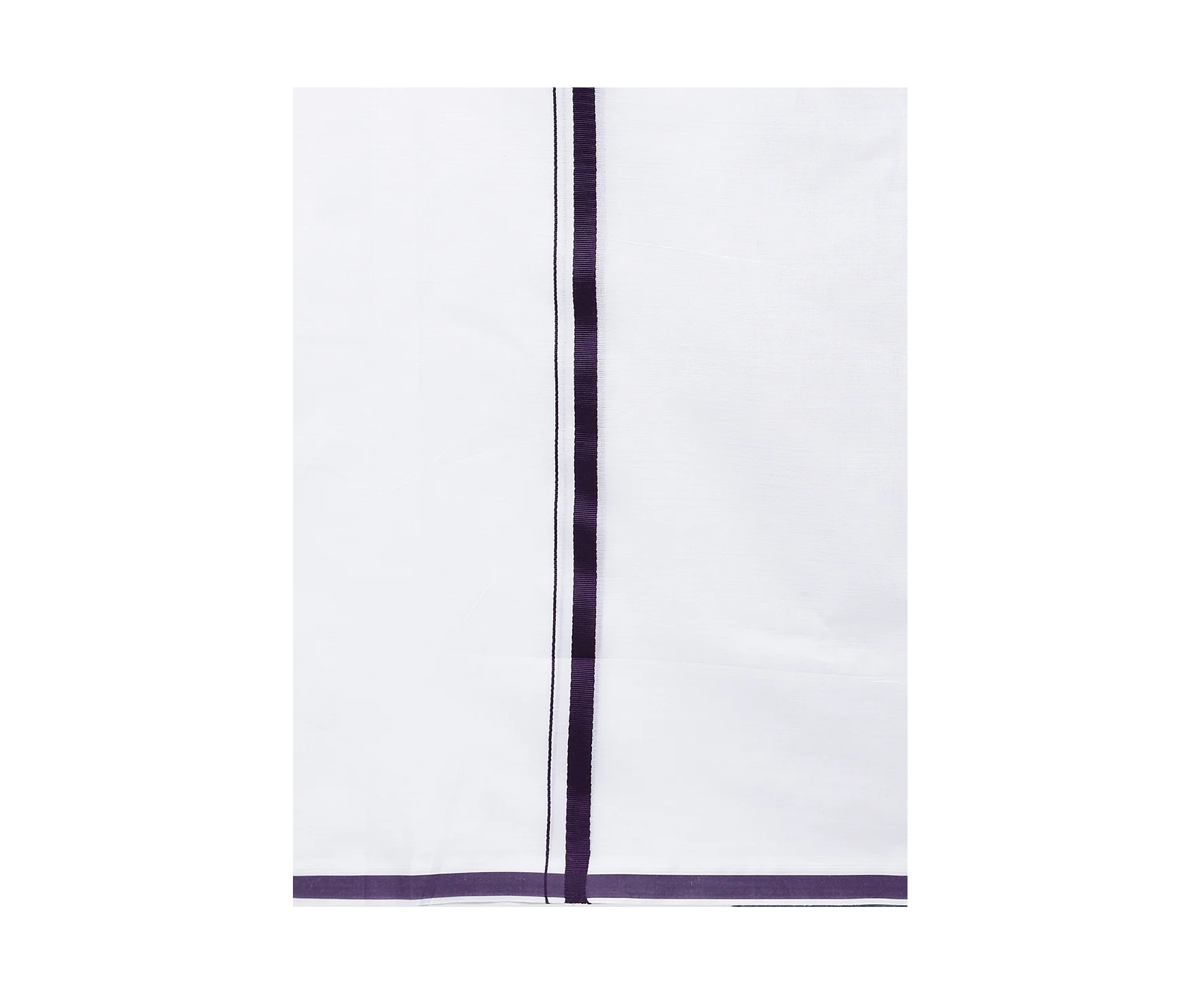 Ramraj Mens 100 percentage Cotton White Double Dhoti with Big Border Citizen Navy