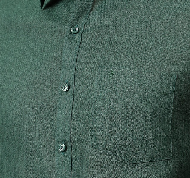 Ramraj Mens Cotton Rich Shirt Full Sleeves Dark Green T26 TB9