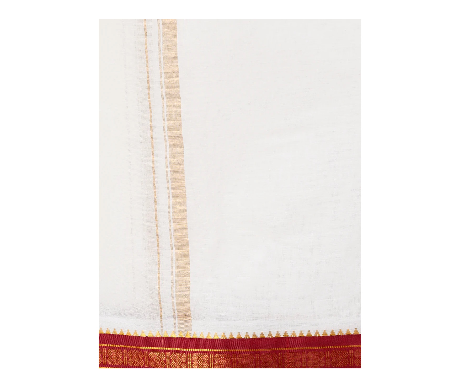 Ramraj Mens Double Dhoti Cream with Myilkhgan Border Sudharsan