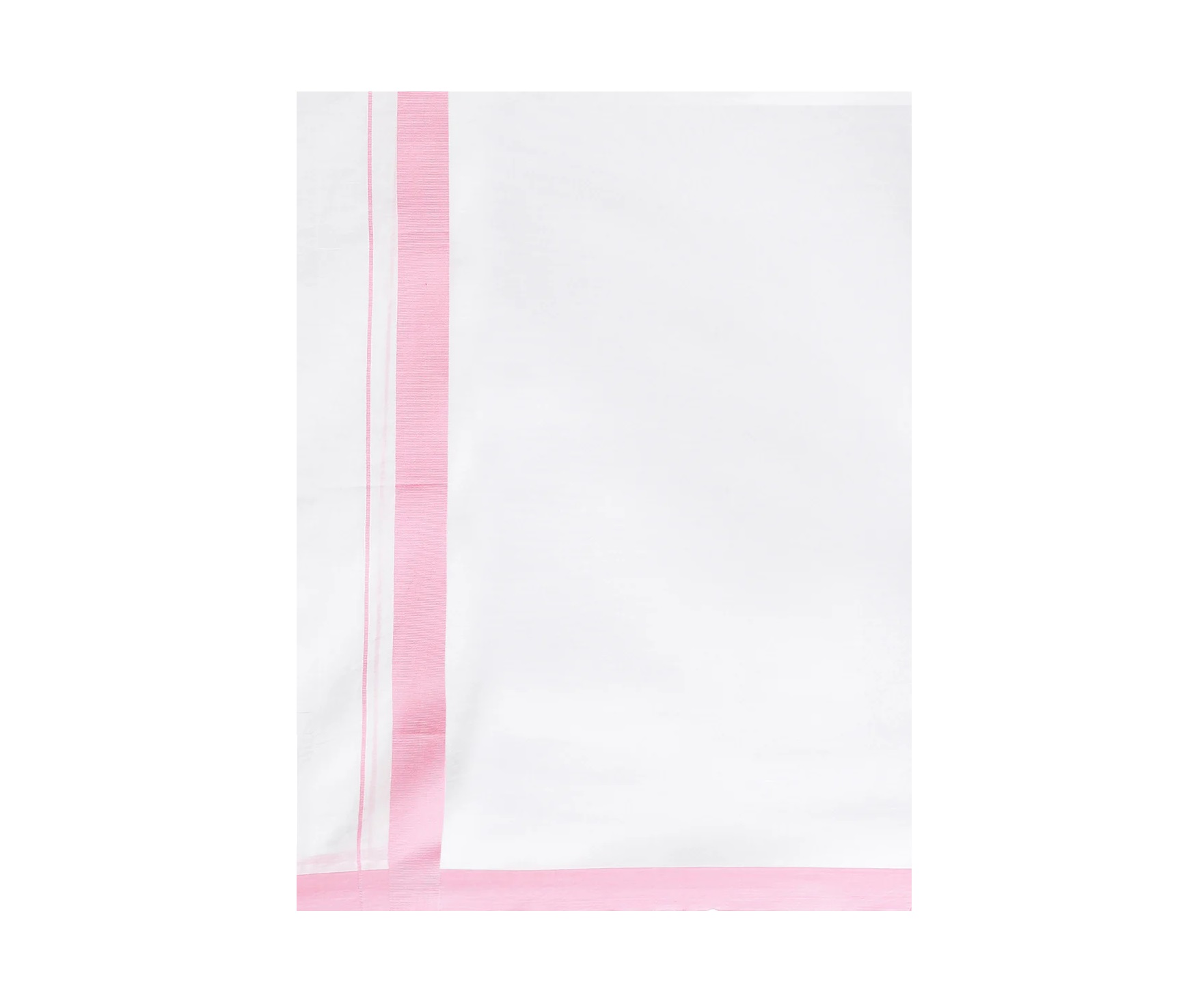 Ramraj Mens Double Dhoti White with Fancy Border Manali Light Pink