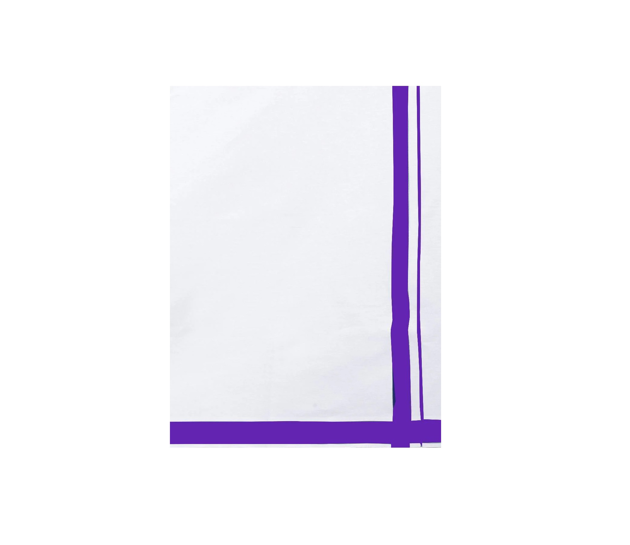 Ramraj Mens Double Dhoti White with Fancy Border Redfort Special Violet