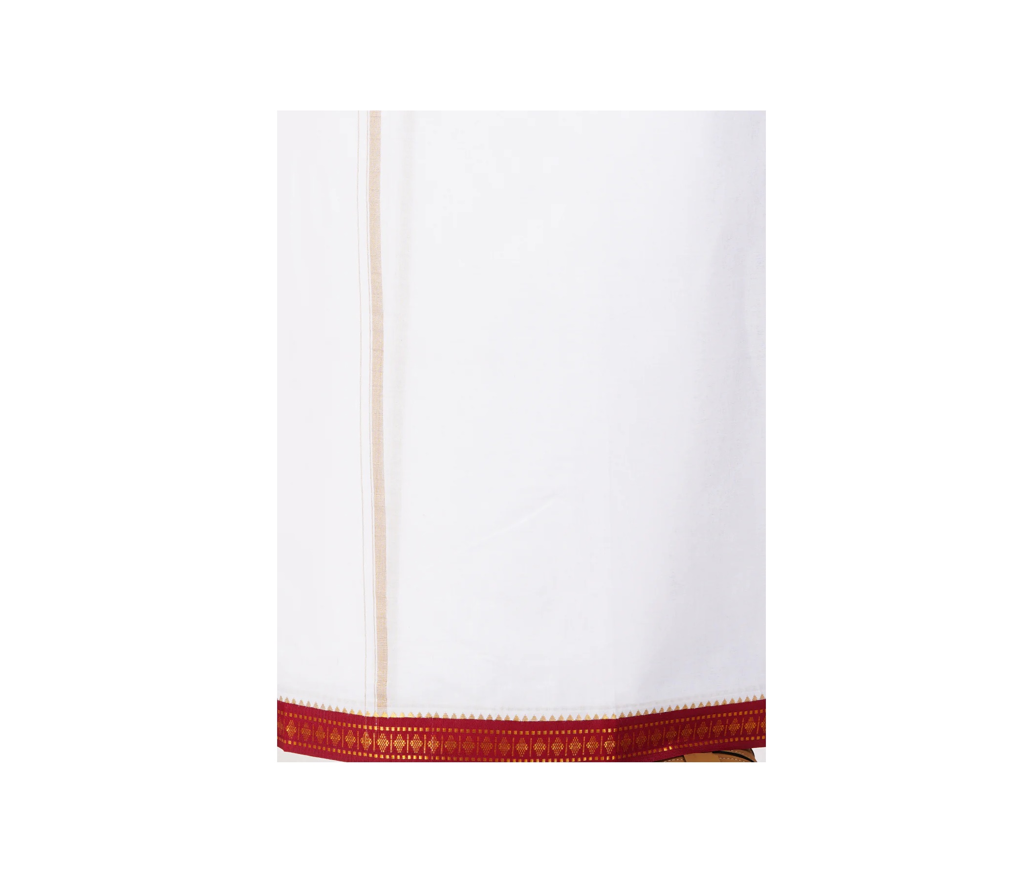 Ramraj Mens Double Dhoti White with Myilkhgan Border Sudharsan