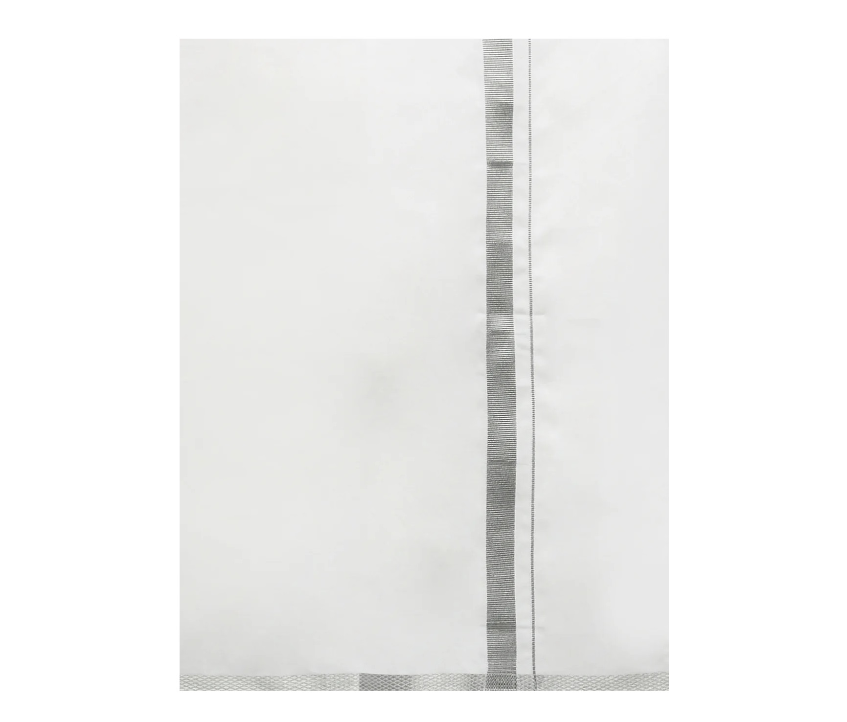 Ramraj Mens Double Dhoti White with Silver Jari 1 inch Silver Rose