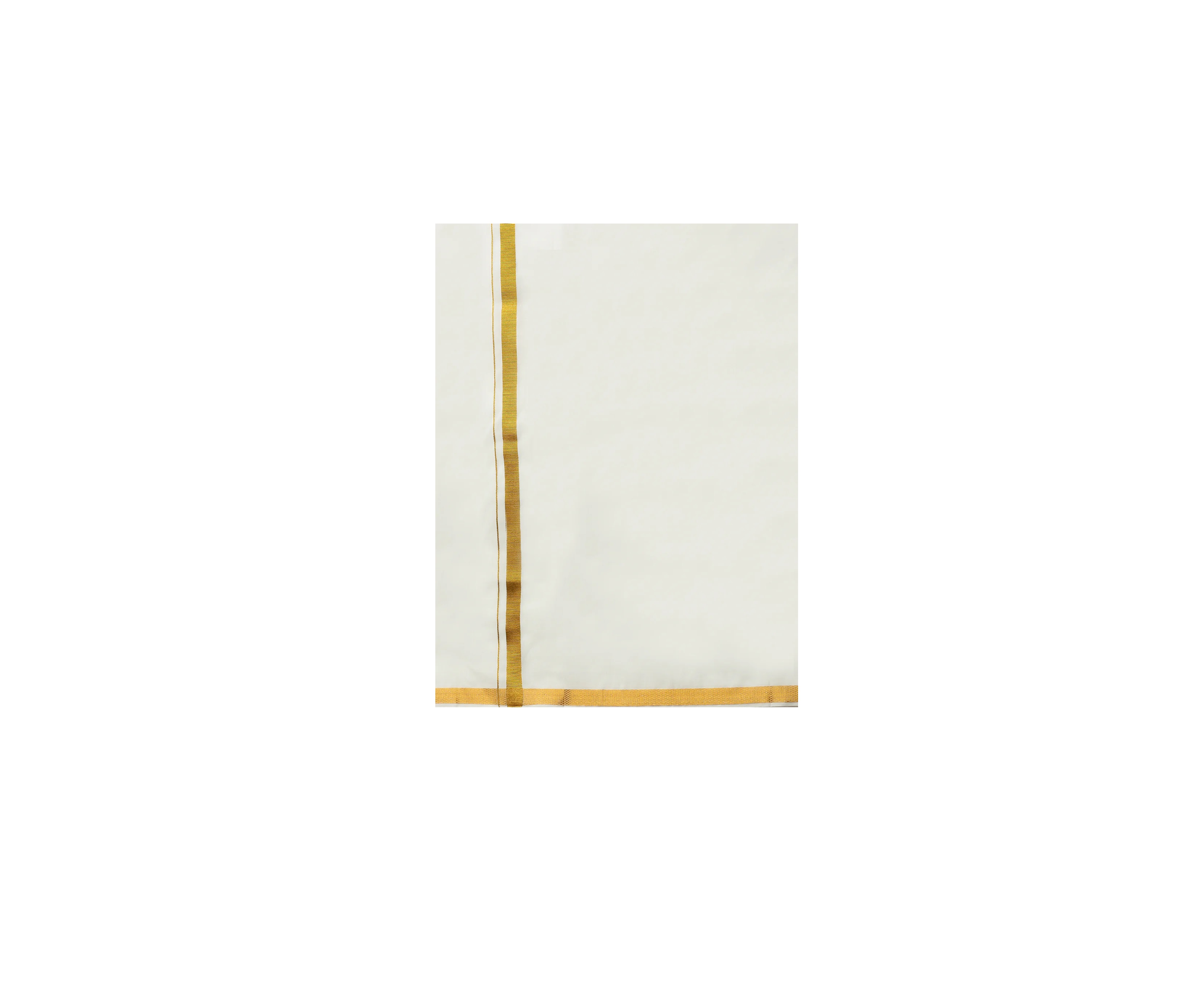 Ramraj Mens Genxt Adjustable Cream Single Dhoti with Gold Jari Border 248