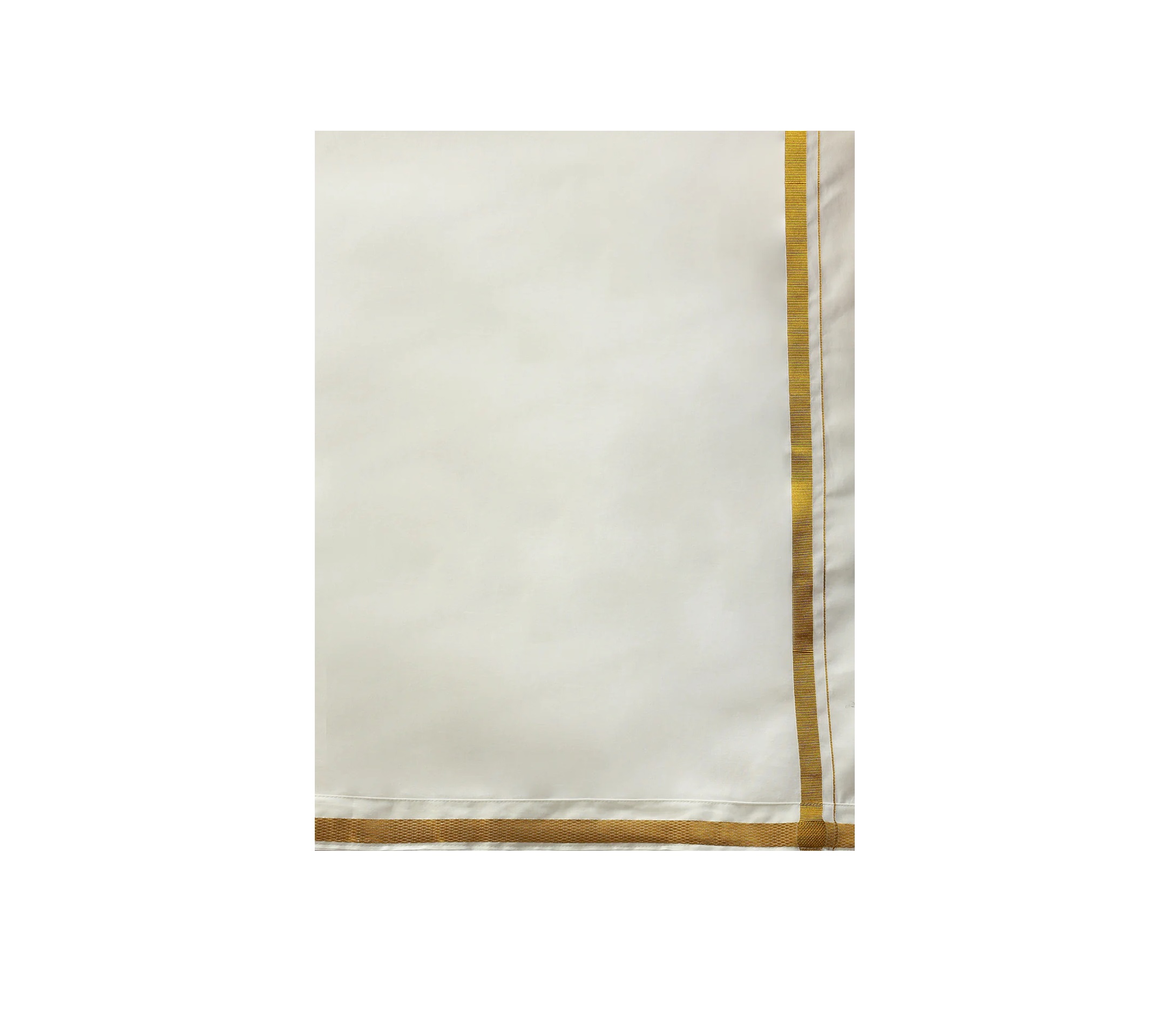 Ramraj Mens Kora Cream Double Dhoti with Gold Jari 3/4 inch Nakshatra