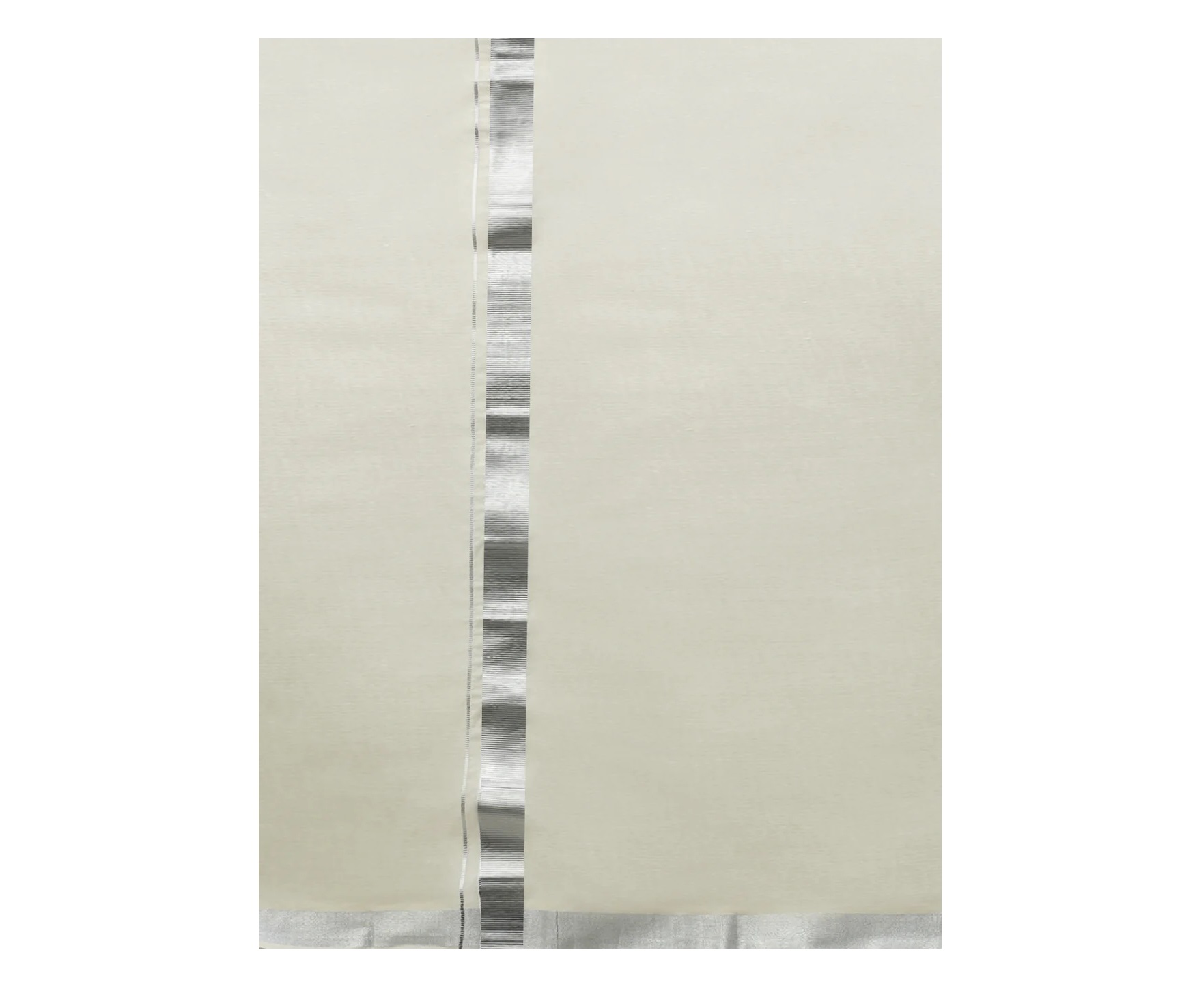 Ramraj Mens Kora Double Dhoti 1 inch Silver Jari Border Silver Mark