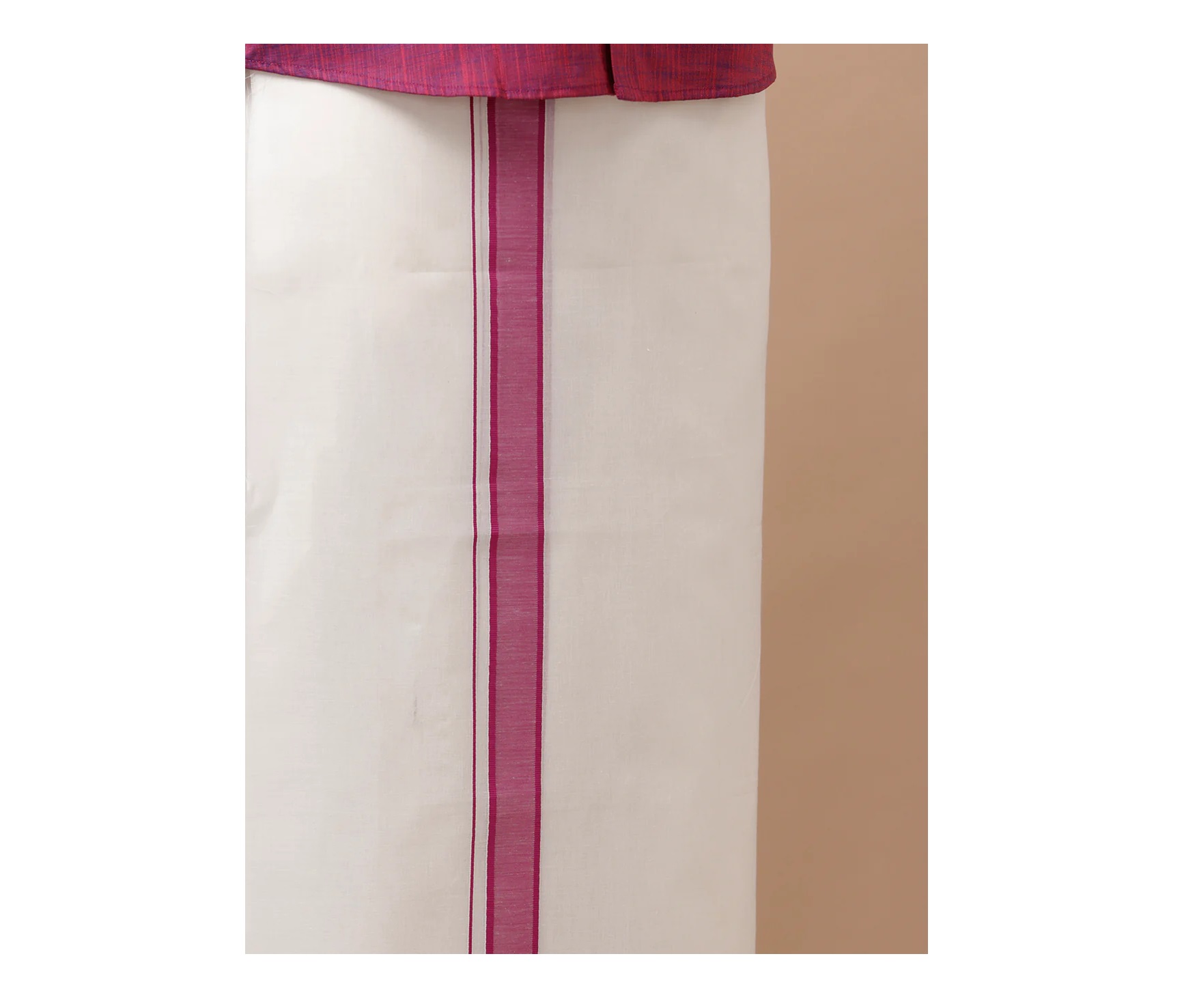 Ramraj Mens Kora Double Dhoti Purple Terra Kora Plain