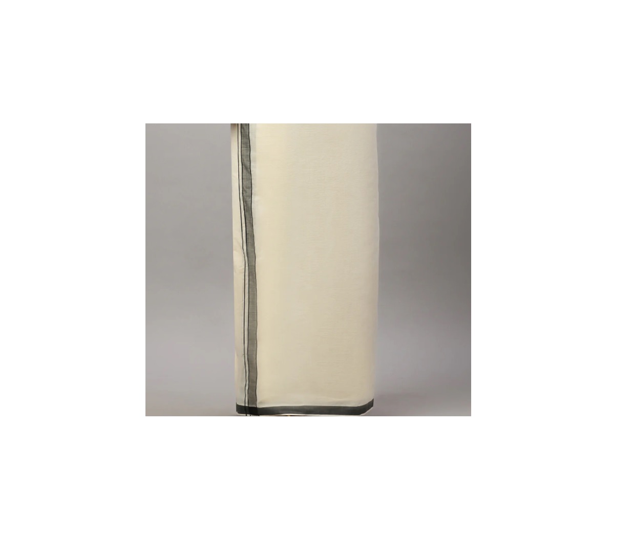 Ramraj Mens Kora Double Dhoti with Black Colour Plain Border LARK SPL- LP03