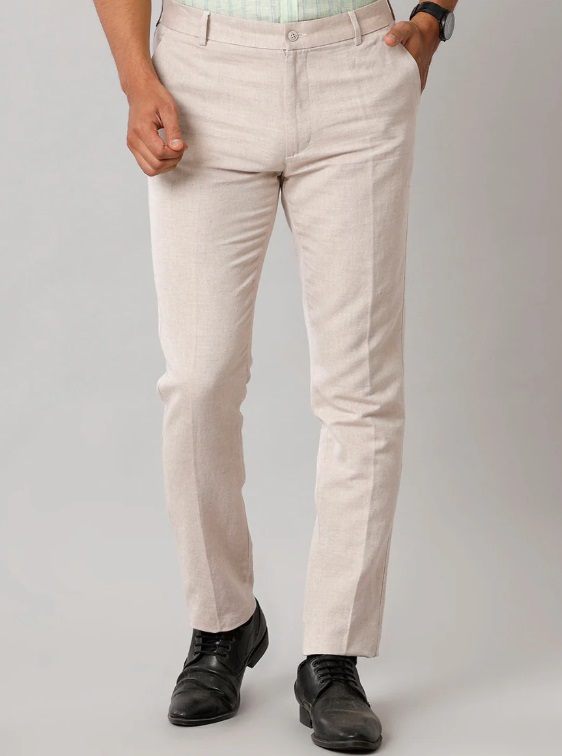 Ramraj Mens Linen Cotton Trim Fit Sandal Pants- LC6