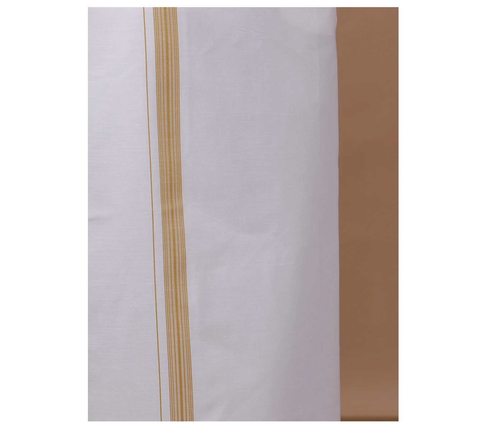 Ramraj Mens Mustard Adjustable Pocket Dhoti with Fancy Border GACF02