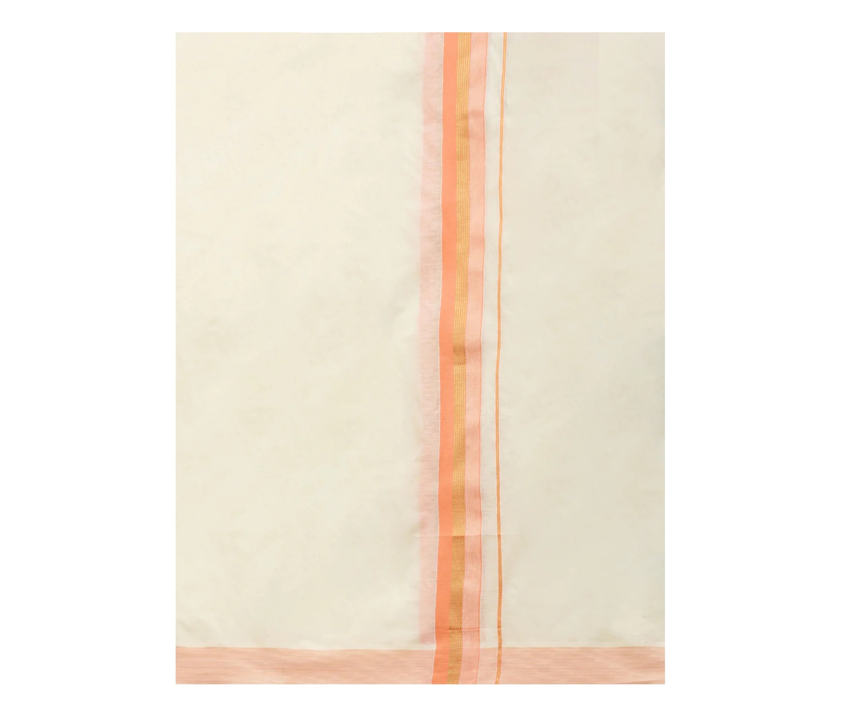 Ramraj Mens Orange Jari Fancy Border Kora Dhoti - EGJ05