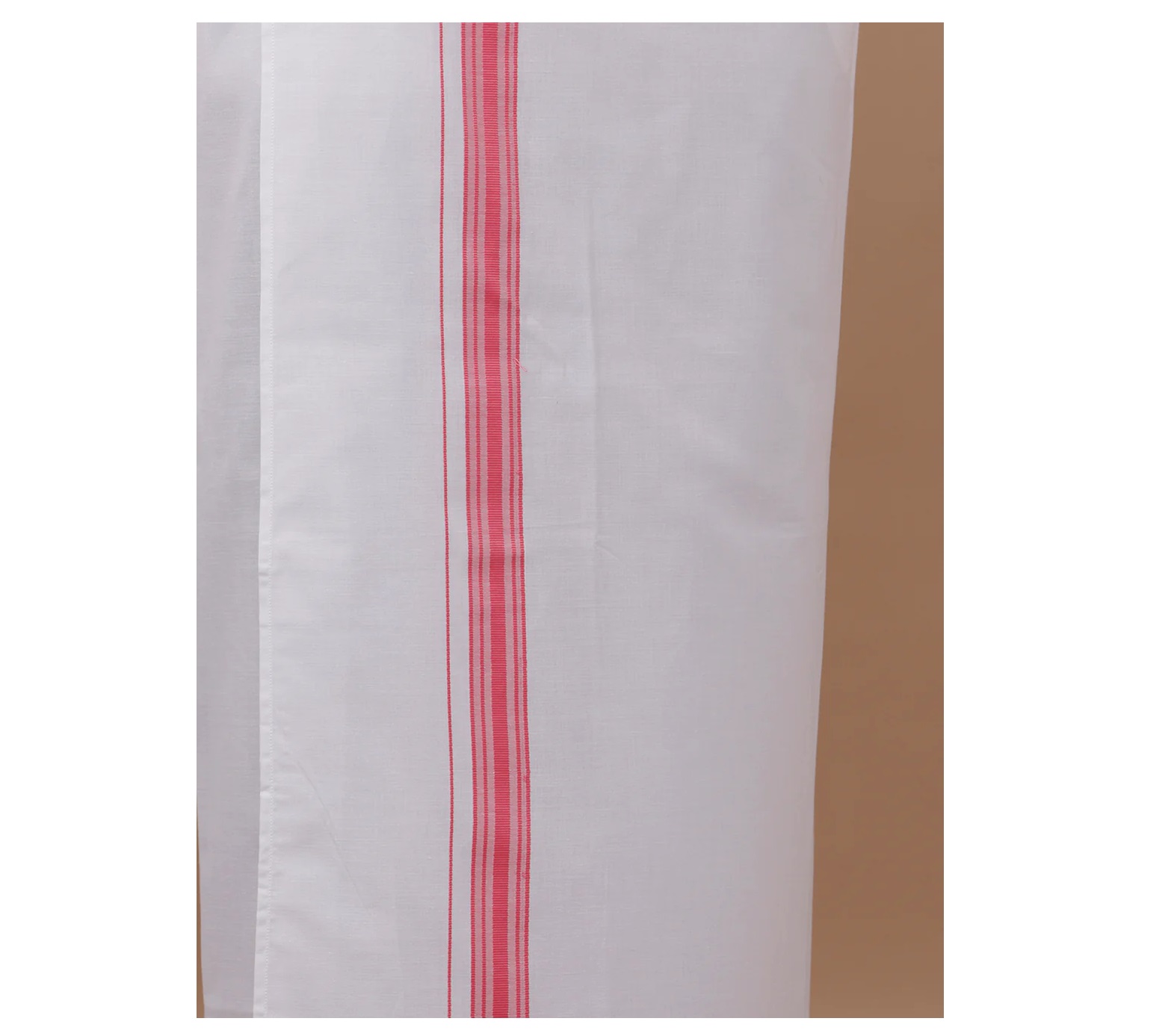 Ramraj Mens Pink Adjustable Pocket Dhoti with Fancy Border GACF05