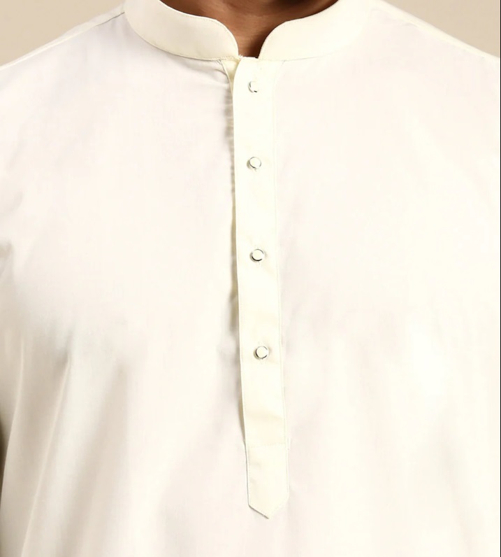 Ramraj Mens Premium Cotton Long Full Sleeves Kurta and Pyjama Set Cream