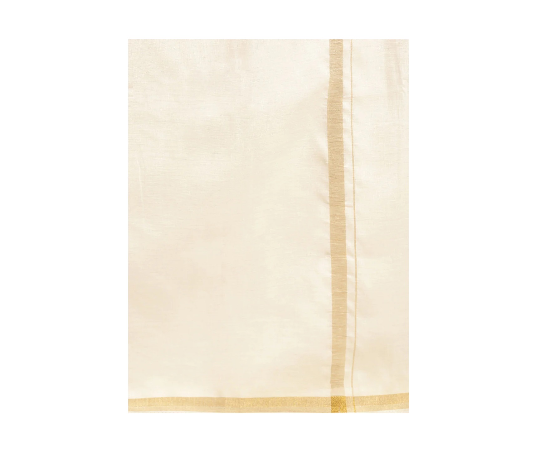 Ramraj Mens Premium Pure Linen Double Dhoti Europian Gift Cream