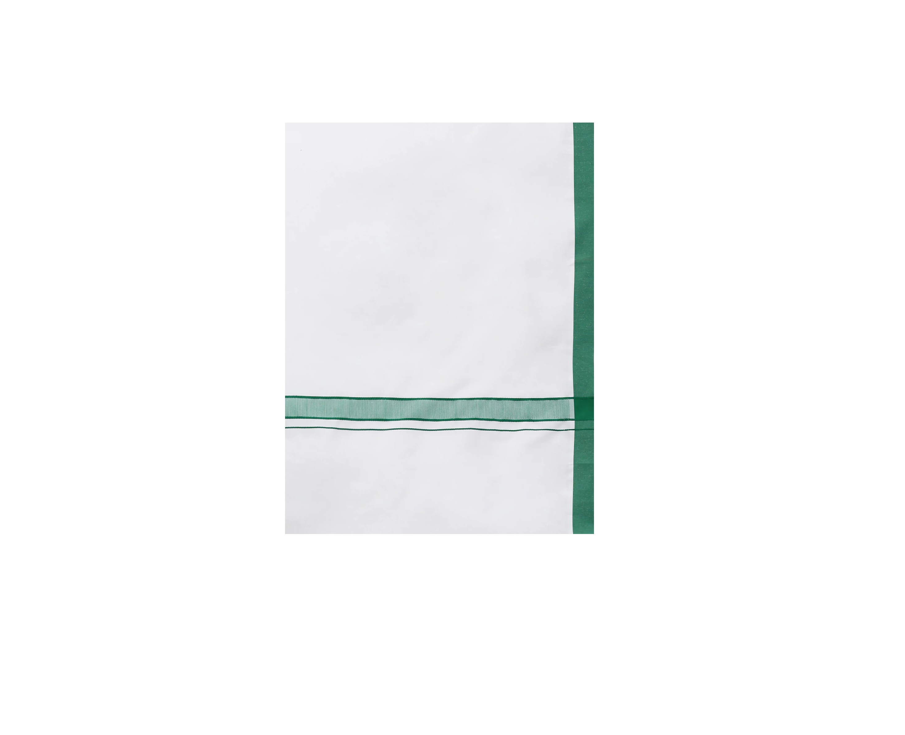Ramraj Mens Prestigious Look Cotton Single Dhoti with Green Fancy Border - WP15