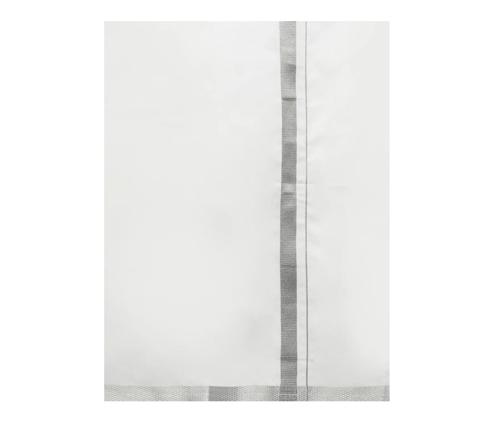 Ramraj Mens Readymade Double Dhoti White with Silver Jari Border 11498