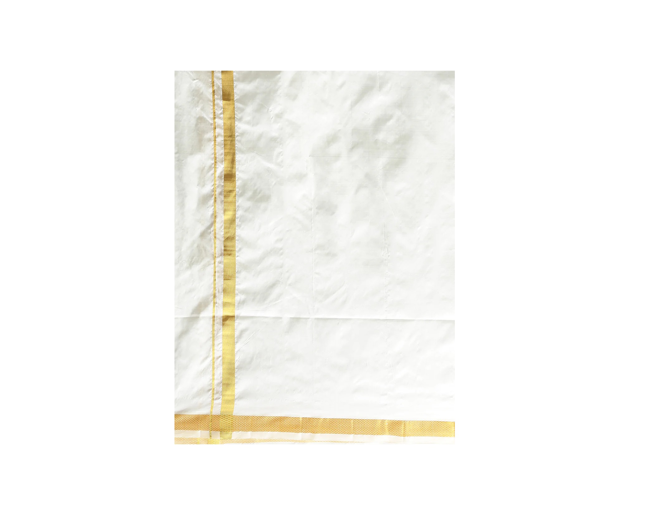 Ramraj Mens Readymade Pure Silk Cream Dhoti + Towel Set 40K Genxt Silk Set