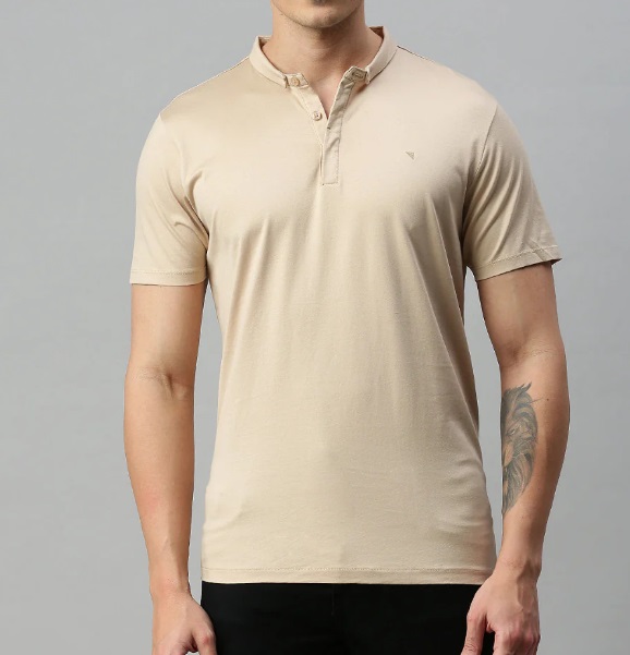 Ramraj Mens Sandal Smart Fit Mandarin Collar T-shirt MM4