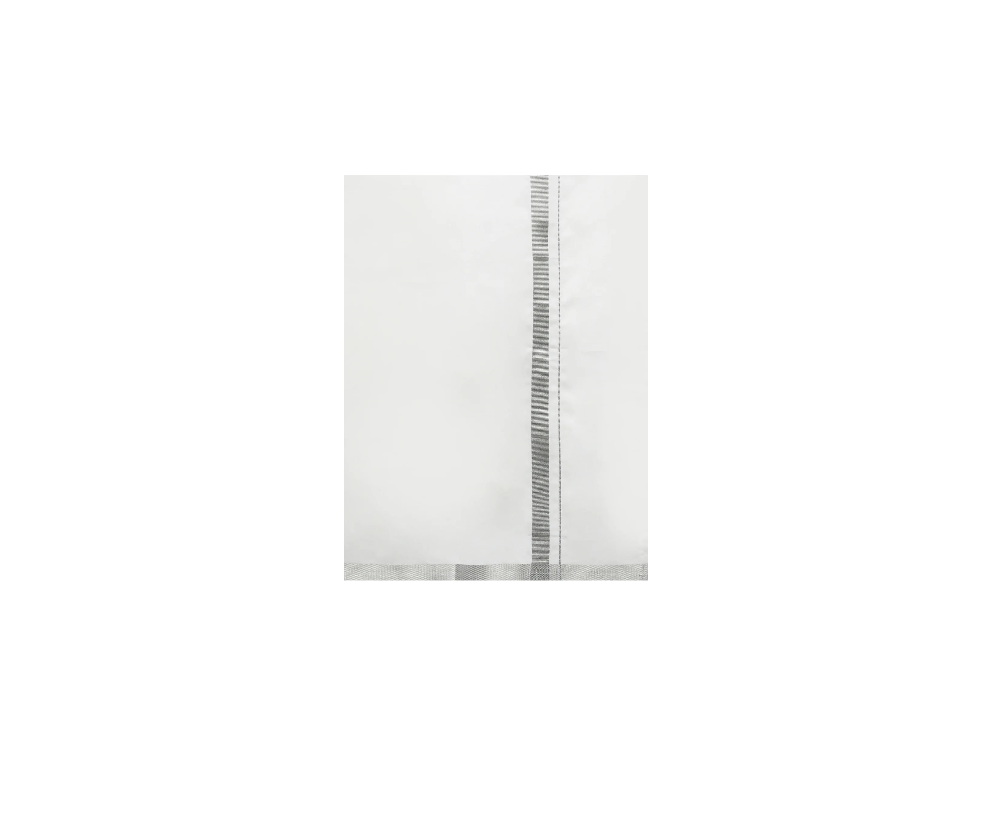 Ramraj Mens Silver Storm Single Dhoti White with Silver Jari 1/2 inch