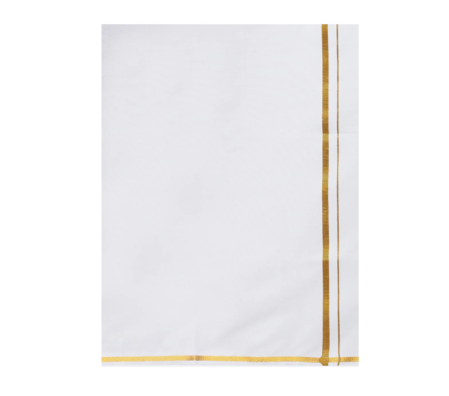 Ramraj Mens Single Dhoti with Gold Jari 1/4 inch Aruthra