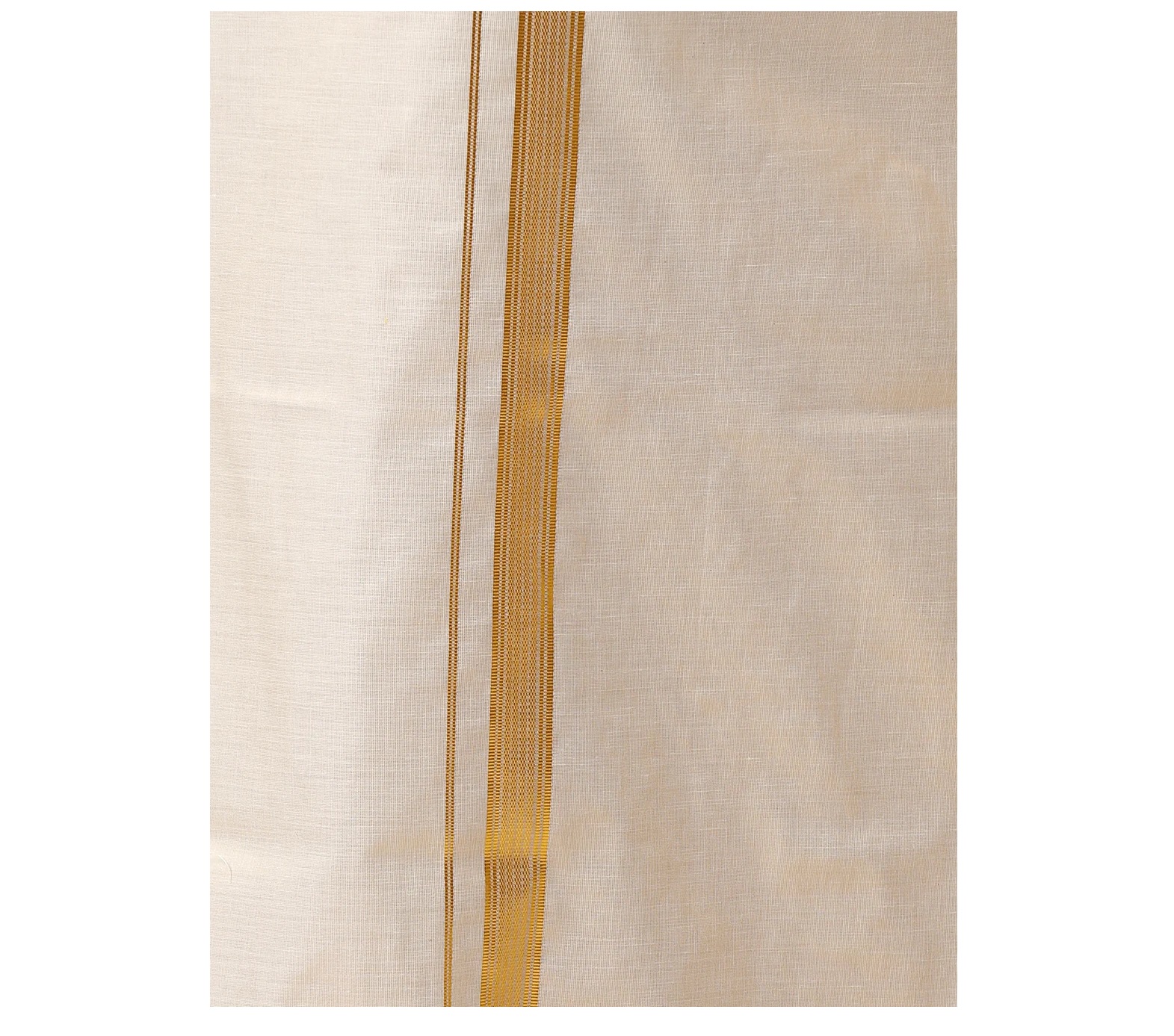 Ramraj Mens Single Dhoti with Gold Jari 3/4 inch Smart Hero Gold
