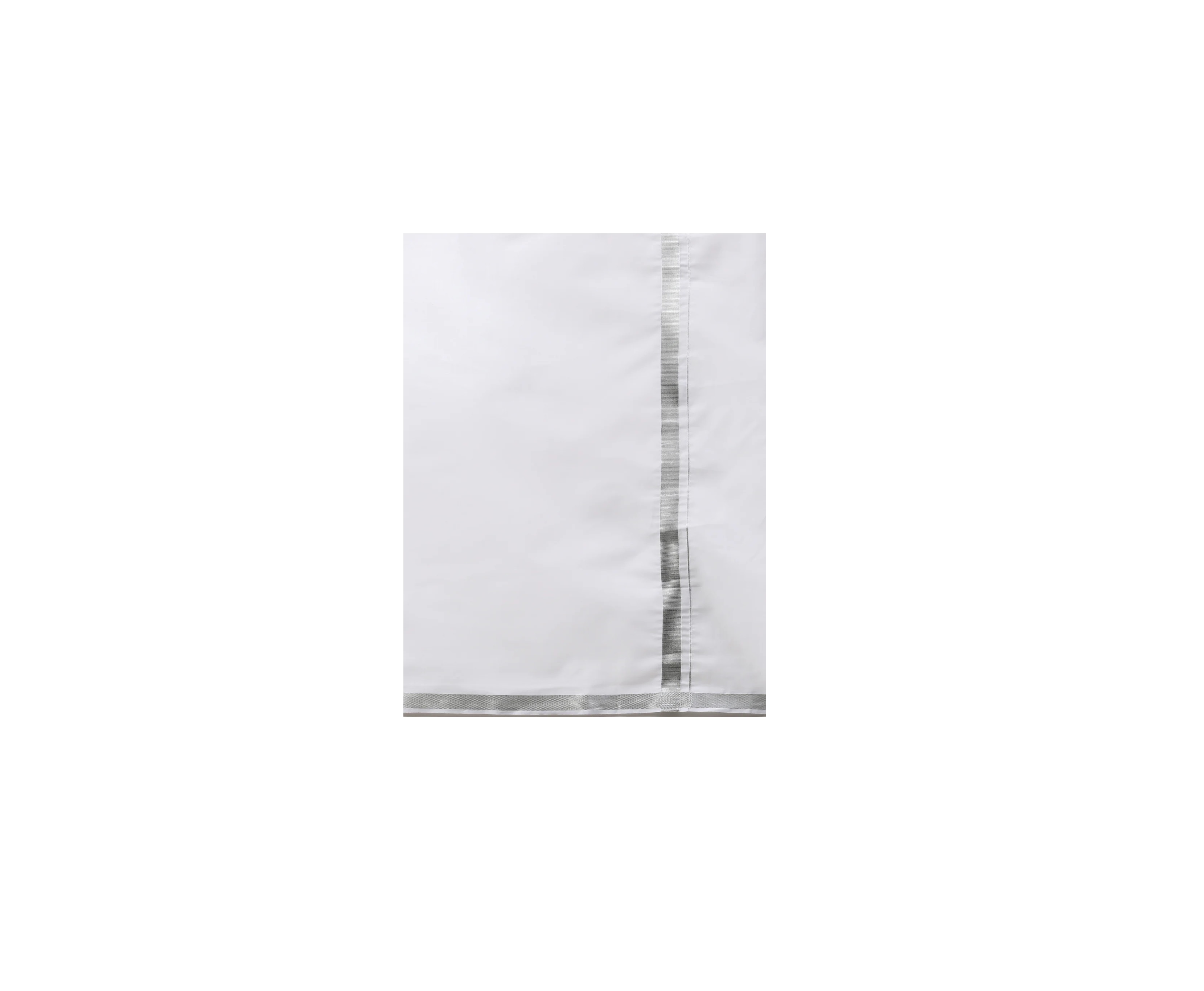 Ramraj Mens Single Dhoti with Silver Jari 1 inch Shringar White 2