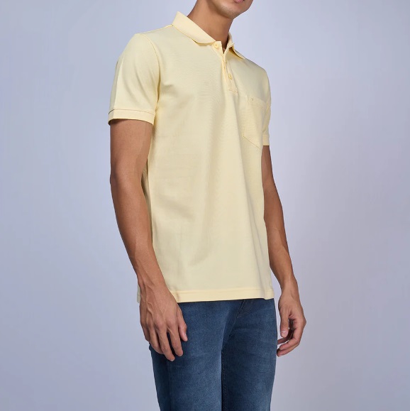 Ramraj Mens Smart Fit Expert Polo Light Beige color Chest Pocket T shirt-EP19