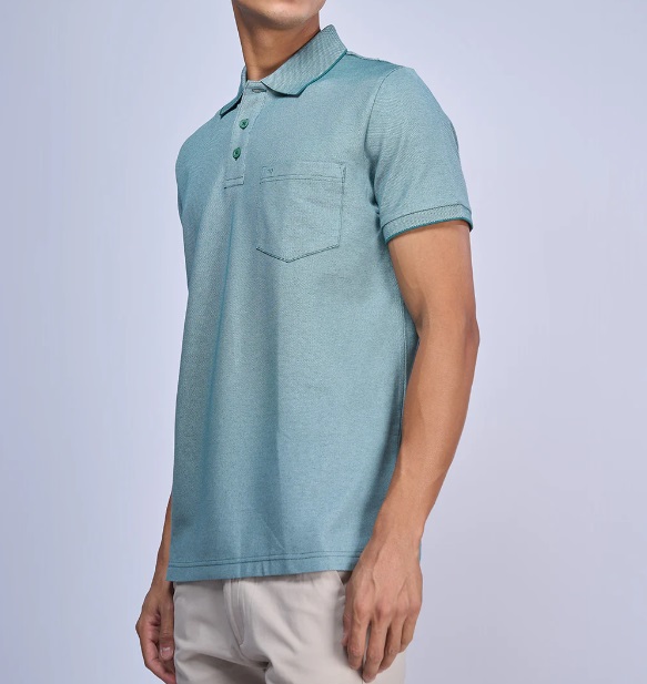 Ramraj Mens Smart Fit Expert Polo Turq color Chest Pocket T shirt-EP25