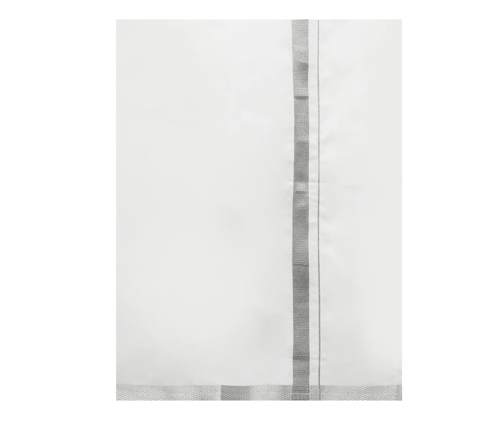 Ramraj Mens White Double Dhoti with Silver Jari Border Statesman