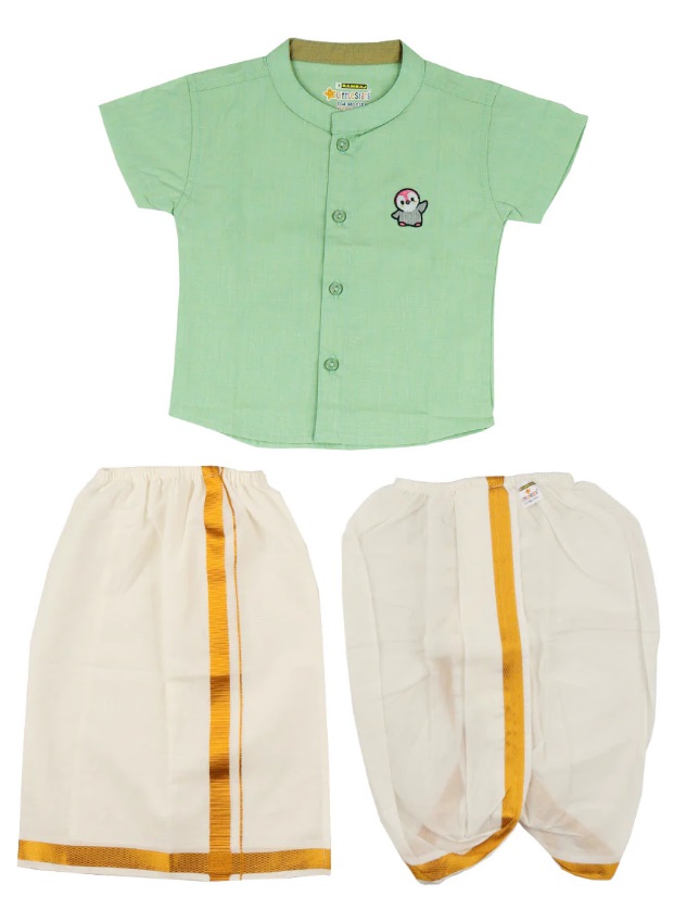Ramraj Newborn Baby Traditional Set Pista Green Half
