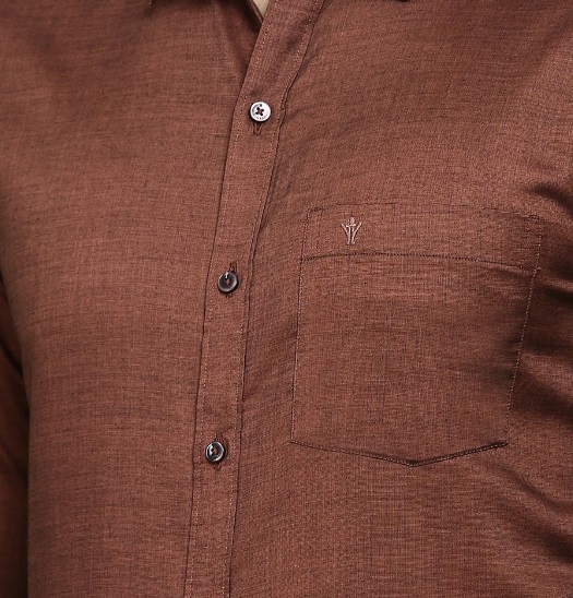 Ramraj Premium Cotton Shirt Full Sleeves Brown EL GP12