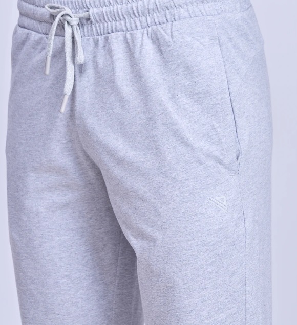 Super Combed Cotton Side Sew Panel Smart Fit Zipper Pocket Track Pant Grey Melange-ETK3