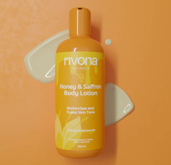 Rivona Naturals Honey & Saffron + 2% Kojic Acid Natural Body Lotion