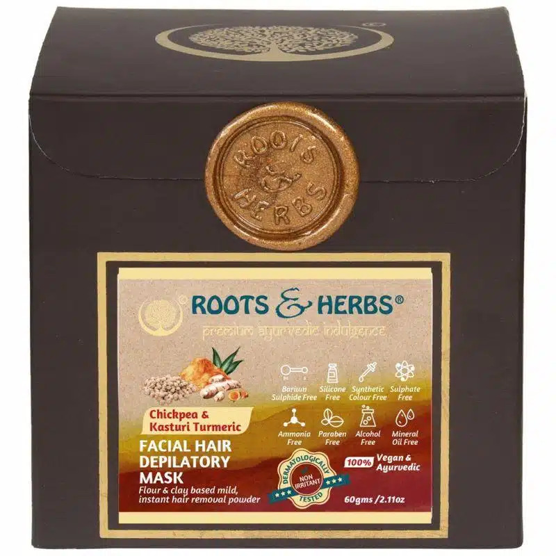 Roots and Herbs Chickpea & Kasturi Turmeric Facial Hair Depilatory Mask