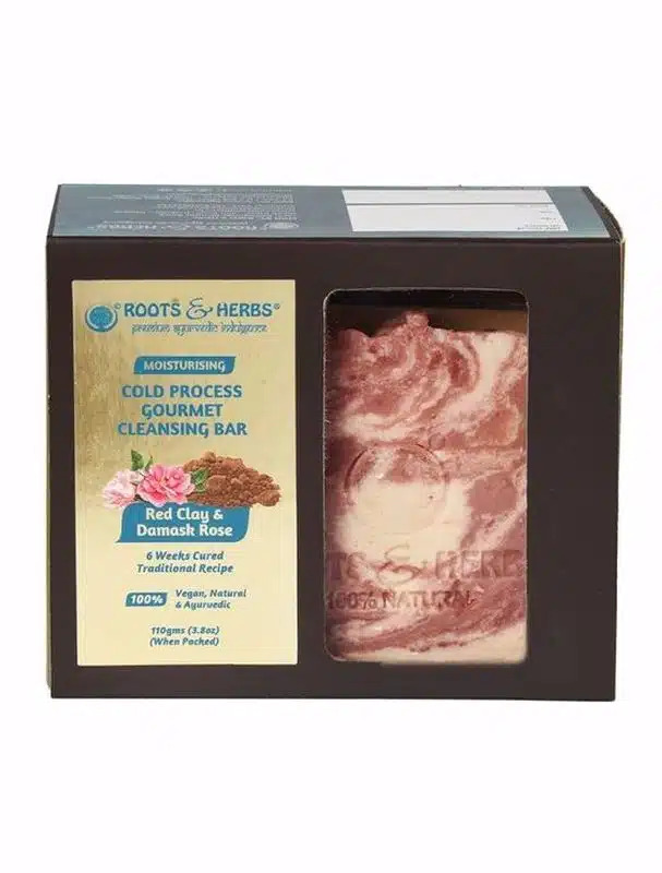 Roots and Herbs Cleansing Red Clay & Damask Rose Soap