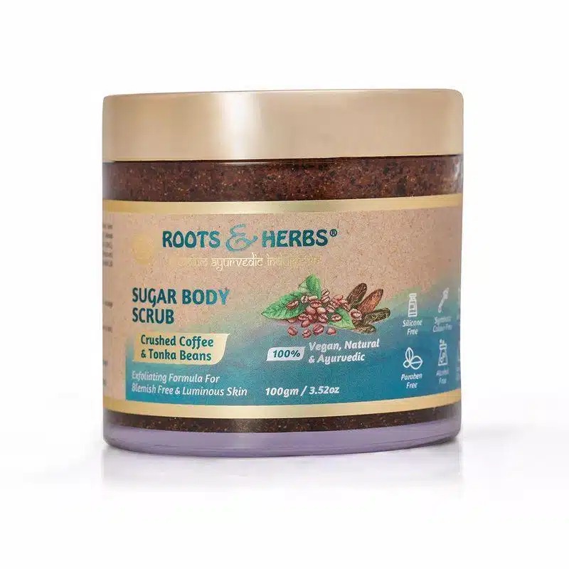 Roots and Herbs Crushed Coffee & Tonka Bean Sugar Body Scrub