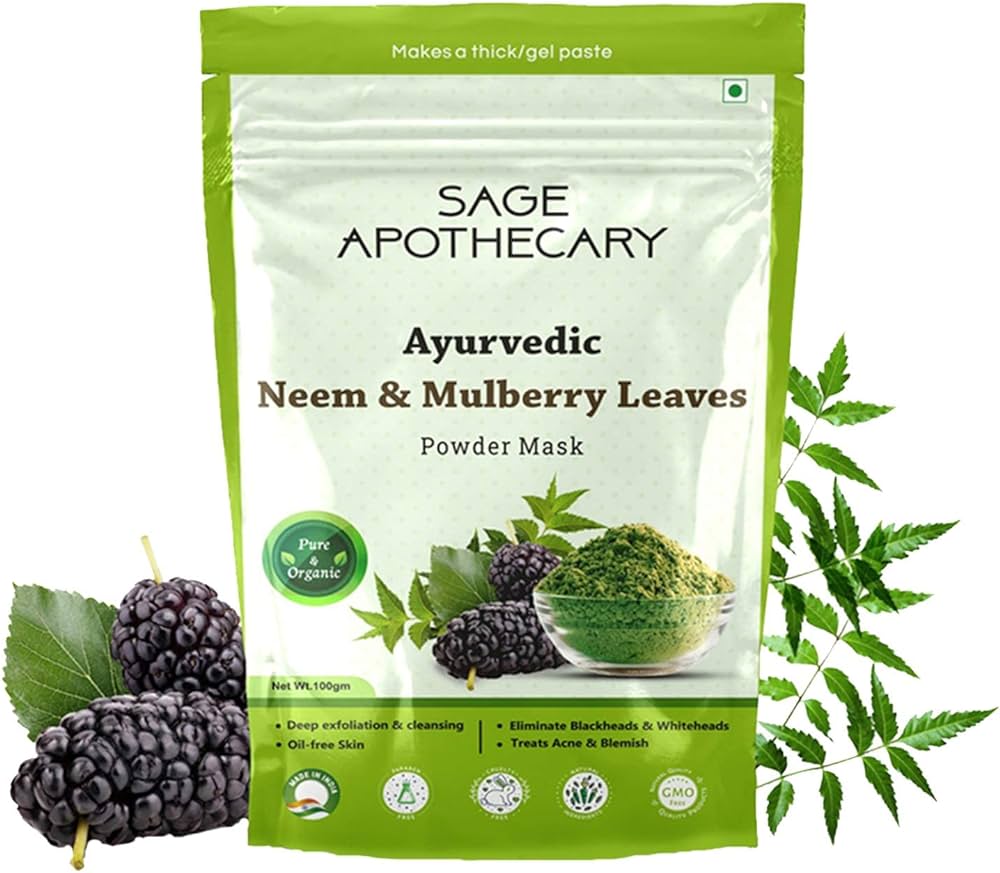Sage Apothecary Ayurvedic Neem & Mulberry Leaves Powder Face Mask