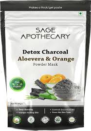 Sage Apothecary Natural Detox Charcoal, Aloe Vera & Orange Powder Face Mask