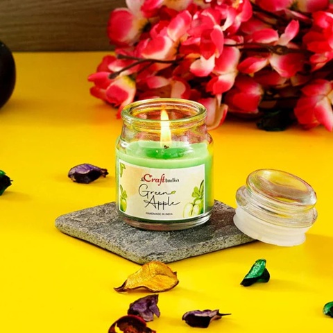 Sethova Green Apple Scented Jar Candle - Set of Two