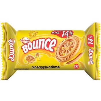 Sunfeast Bounce Biscuits Pineapple Creme Cookies