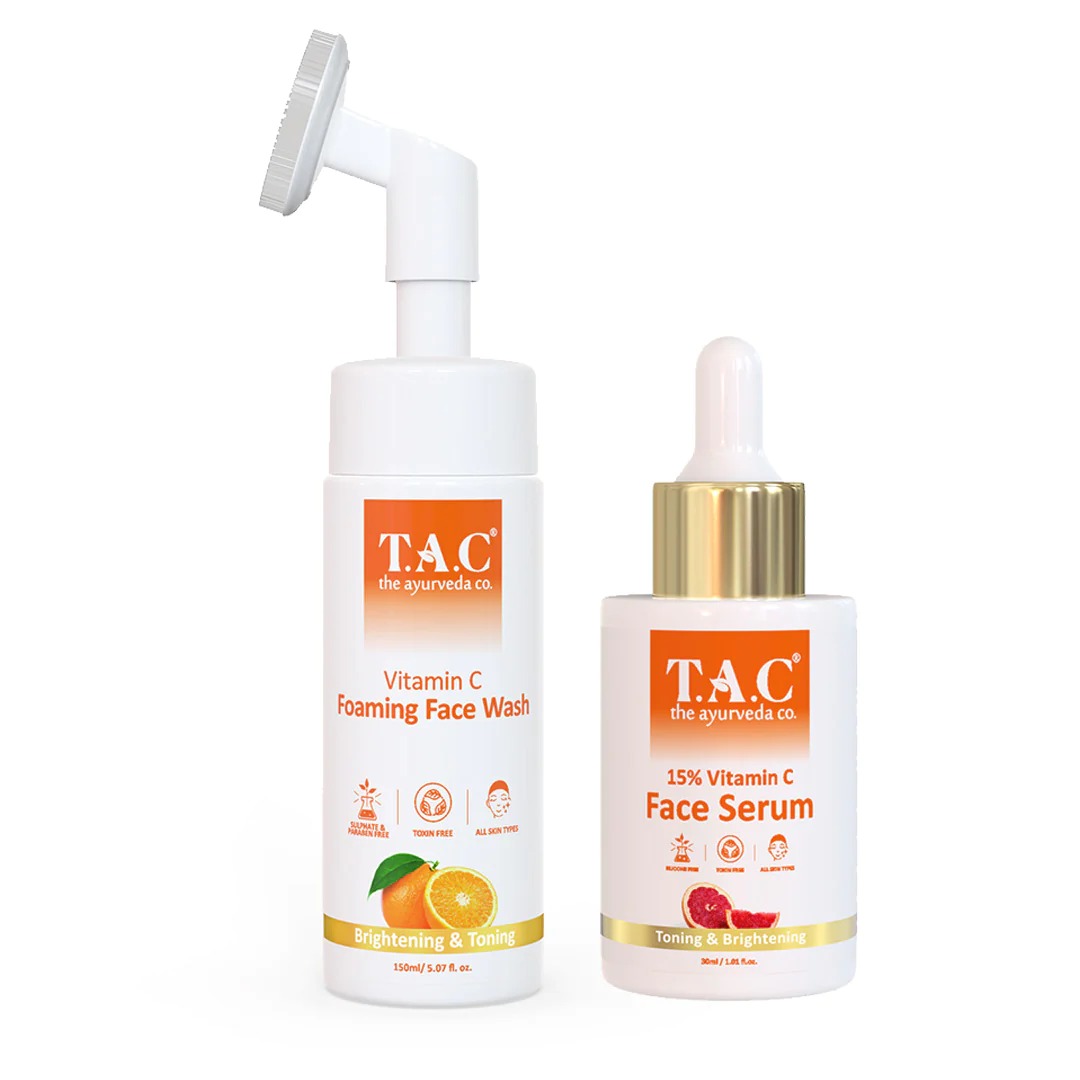 The Ayurveda Co Vitamin C Foaming Face Wash & Face Serum Combo