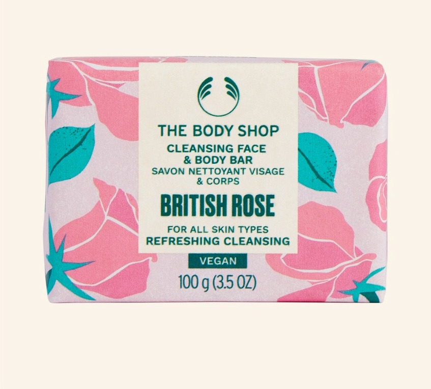 The body shop British Rose Cleansing Face & Body Bar