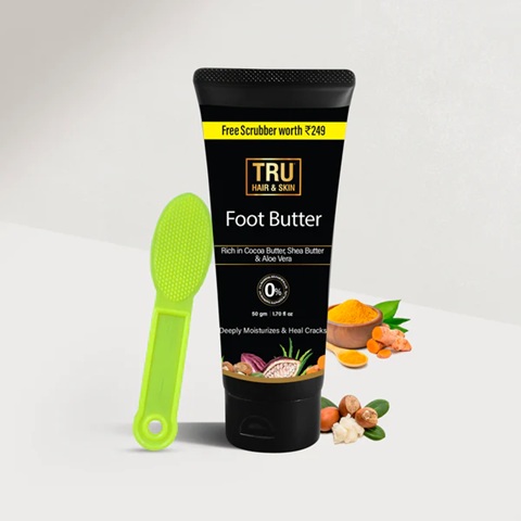 Tru Hair & Skin Foot Butter with Free Foot Scrubber