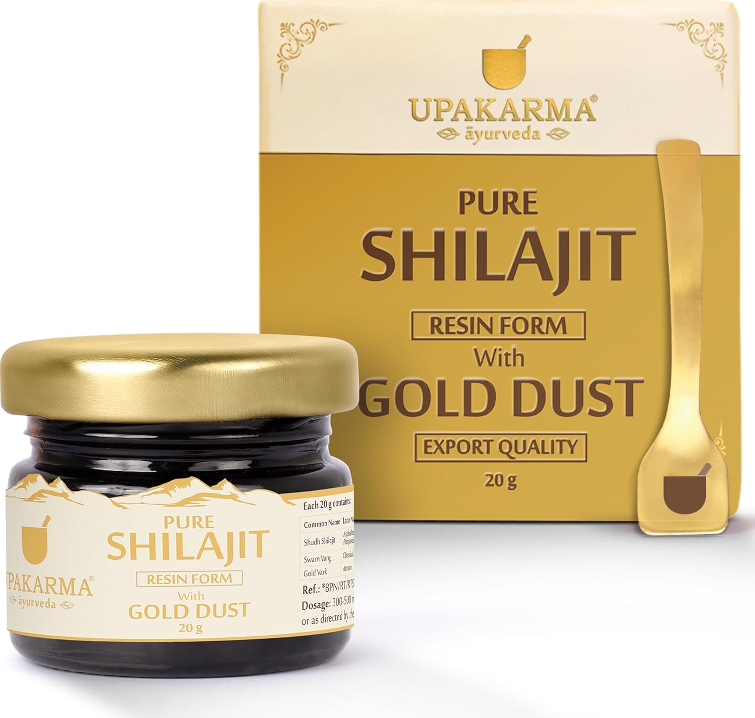 Upakarma Pure Shilajit Resin with Gold Dust