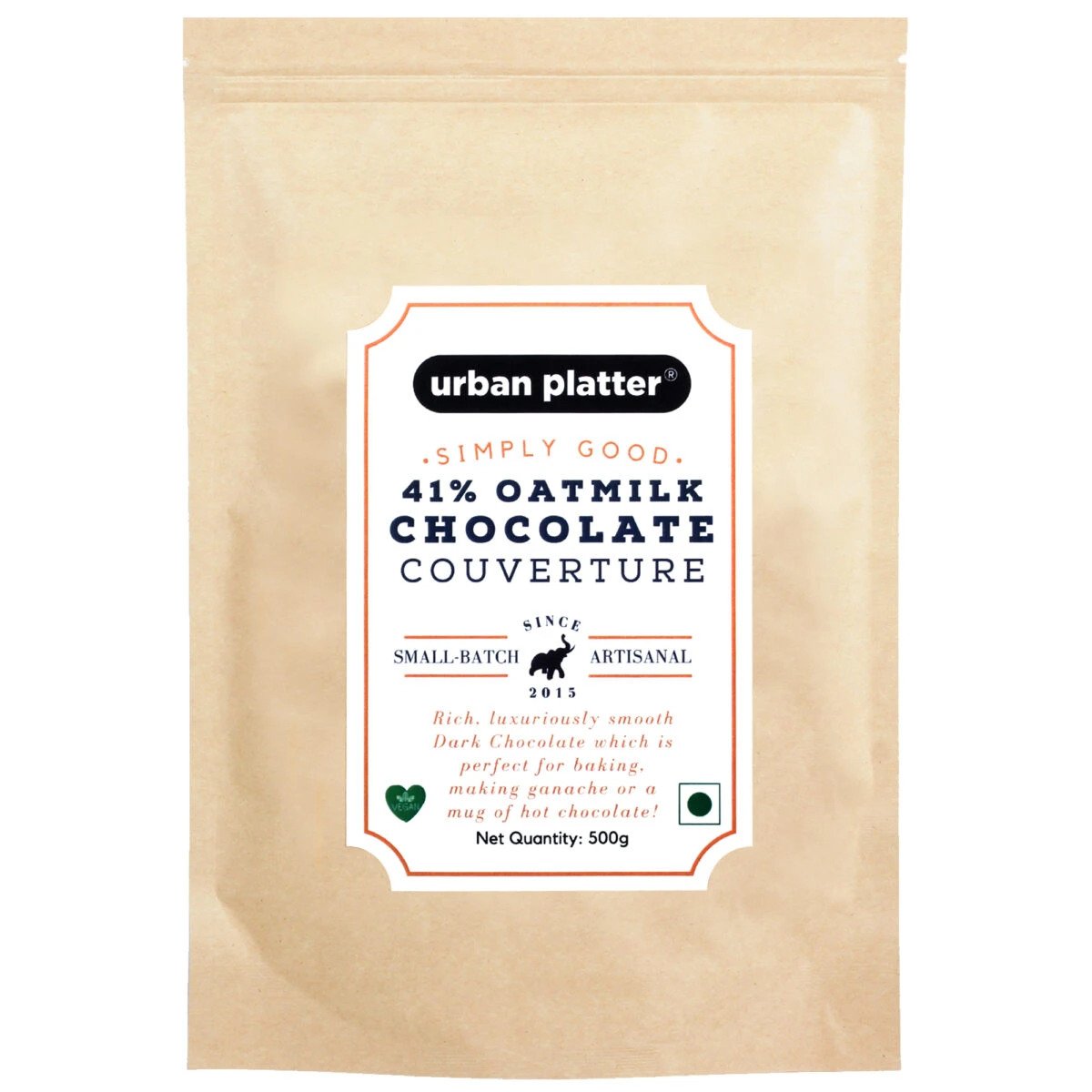 Urban Platter Oat Milk Cooking Chocolate Slab 500g