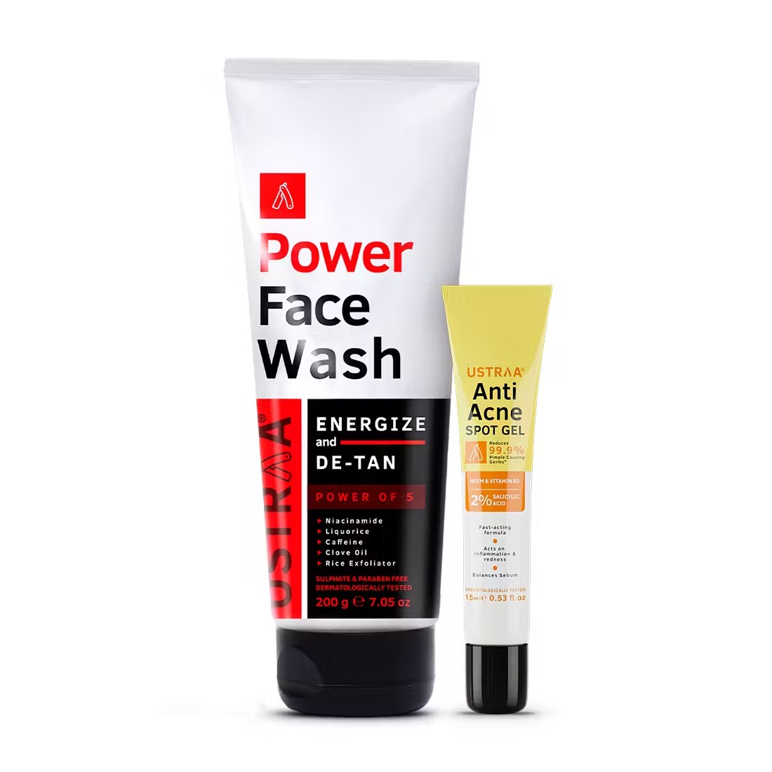 Ustraa Anti Acne Spot Gel & Power Face Wash Combo