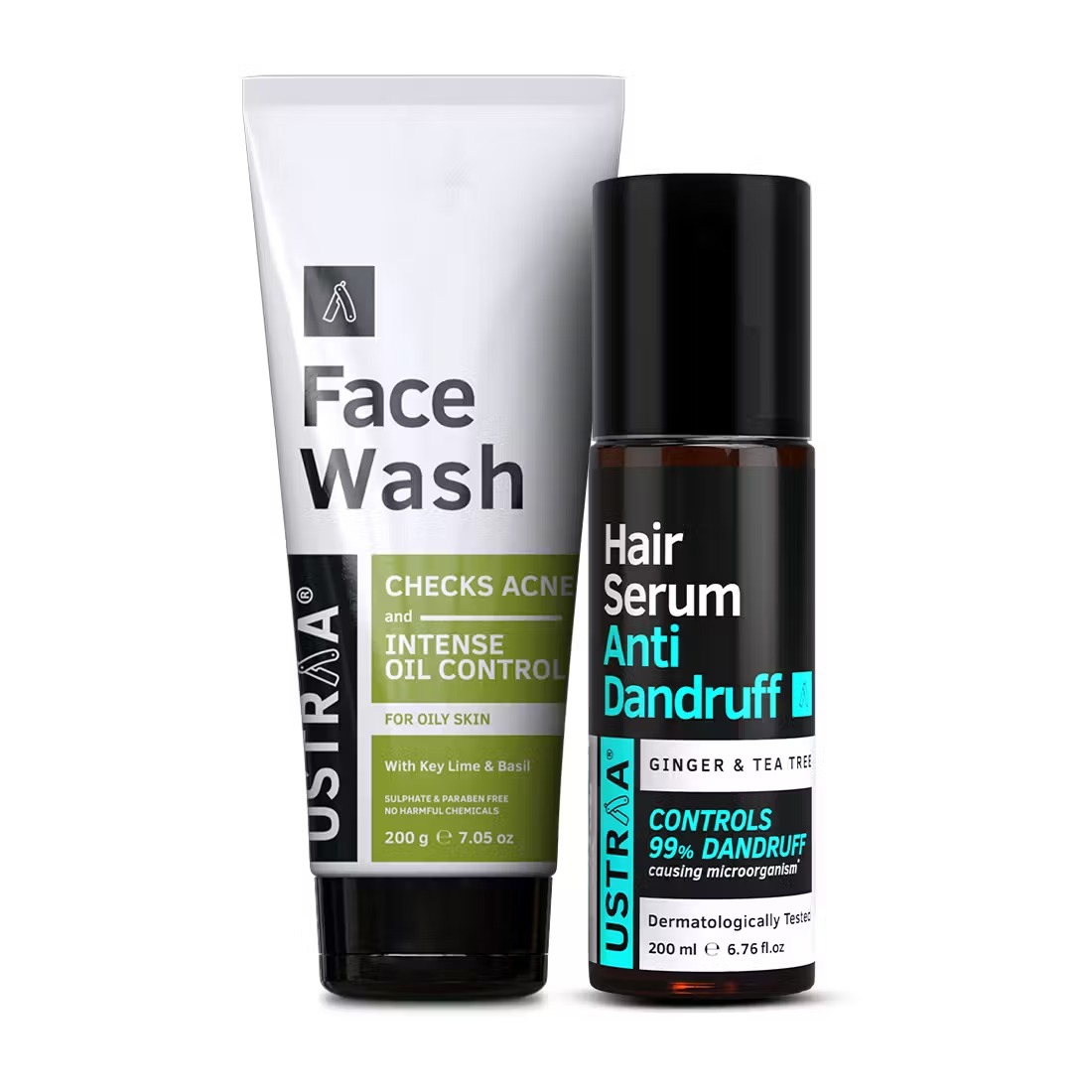Ustraa Anti Dandruff Serum & Face Wash Oily Skin Combo