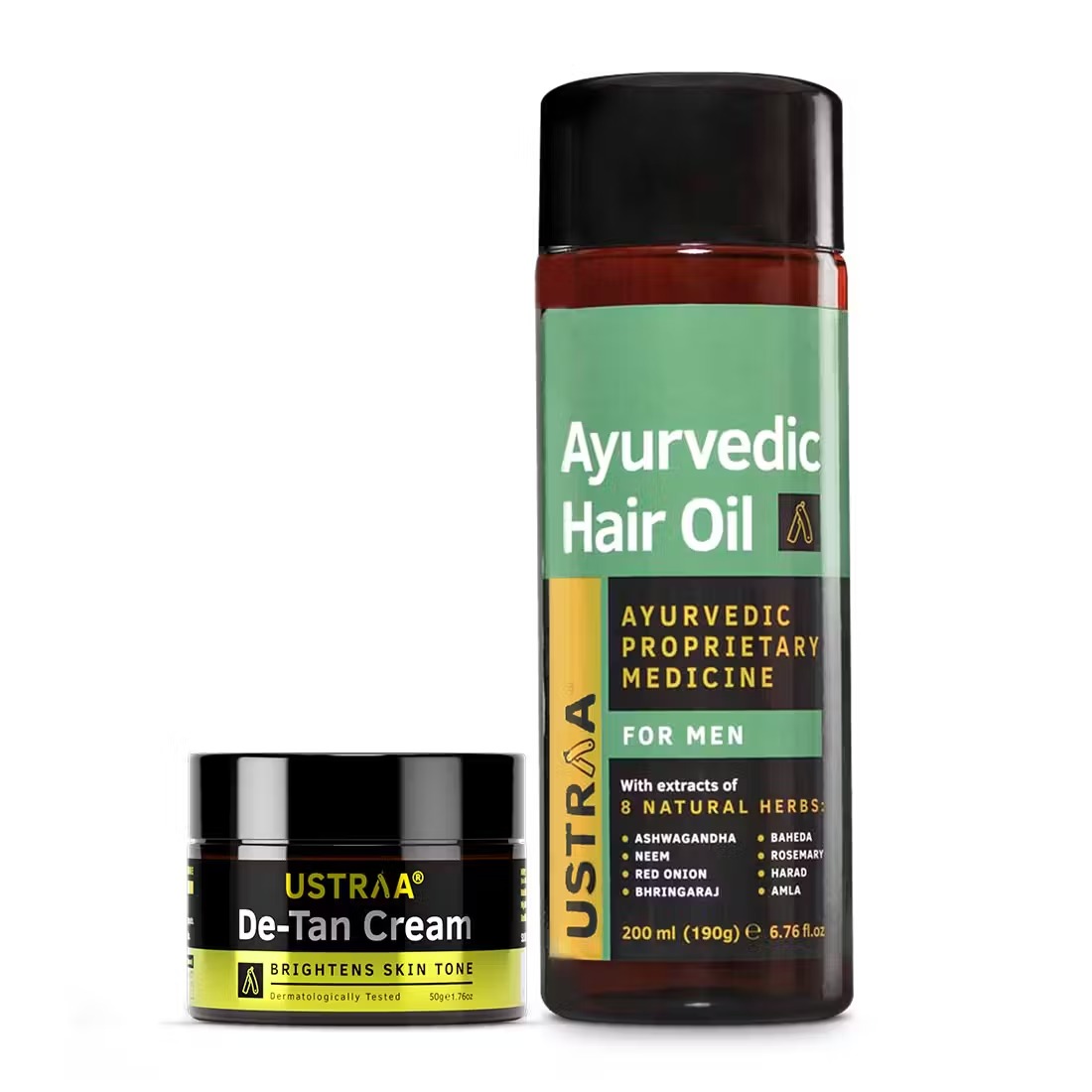 Ustraa Ayurvedic Hair Oil & De-Tan Cream for Tan Removal Combo